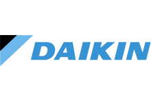 Логотип Daikin – узнаваемый символ японского бренда, специализирующегося на производстве высококачественных кондиционеров и климатического оборудования, олицетворяющий инновации и надежность в сфере климатических технологий.